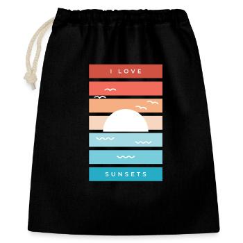 I Love Sunsets Quote for Beach Lovers - Gift Bag 40 x 50 cm - black - Front