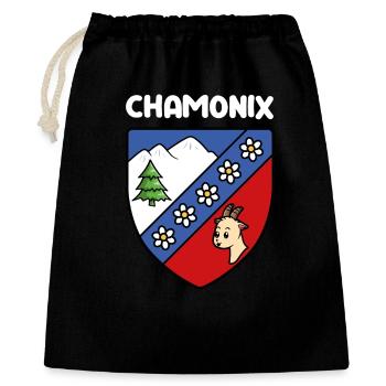 Hinweis Mignon Chamonix Mont Blanc Haute Savoie - Geschenkbeutel aus Baumwolle (40 x 50 cm) - Schwarz - Vorne