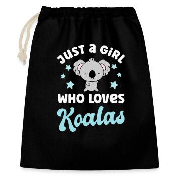 Koala Koalabär - Geschenkbeutel aus Baumwolle (40 x 50 cm) - Schwarz - Vorne