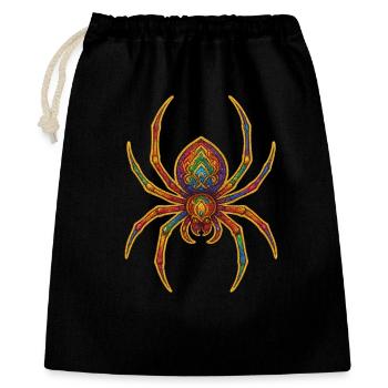Ornement d’araignée arc-en-ciel - Sac cadeau 40 x 50 cm - noir - Devant