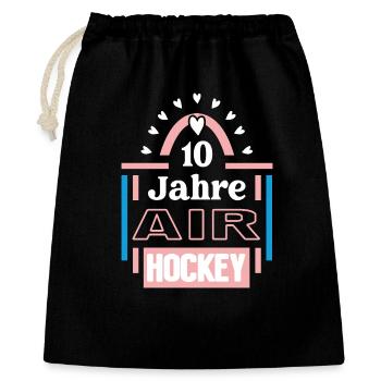 Air Hockey Anniversary 10 Years Air Hockey Player - Gift Bag 40 x 50 cm - black - Front