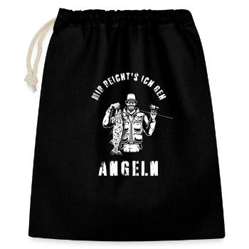 Mir reicht's ich geh ANGELN Fun Humor Outdoor - Geschenkbeutel aus Baumwolle (40 x 50 cm) - Schwarz - Vorne