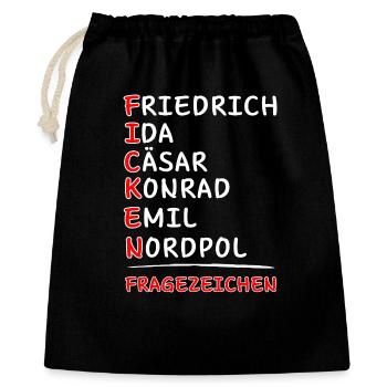 Funkalphabet-Friedrich Ida Caesar Kaufmann Emil... - Gift Bag 40 x 50 cm - black - Front