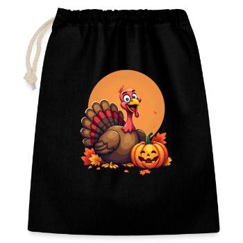 Thanksgiving Drôle Dinde de Thanksgiving - Sac cadeau 40 x 50 cm - noir - Devant