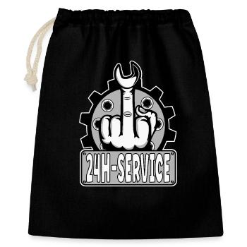 Mittelfinger Stinkerfinger 24h Service Design Grau - Geschenkbeutel aus Baumwolle (40 x 50 cm) - Schwarz - Vorne