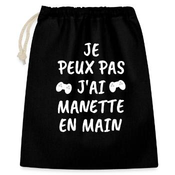 Manette en Main Humour Gamer - Sac cadeau 40 x 50 cm - noir - Devant