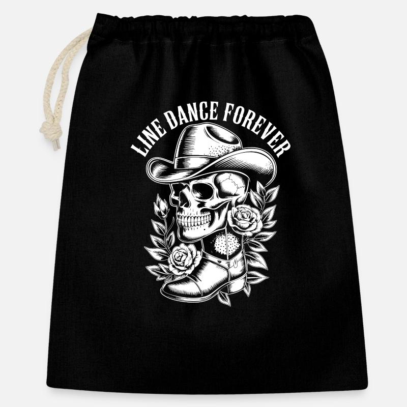 Bone Cowboy with Flower Frame - Gift Bag 40 x 50 cm - black