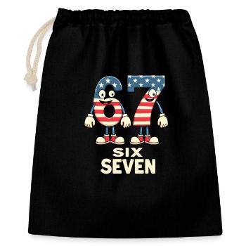 US Flag 67 Memes Six Seven - Gift Bag 40 x 50 cm - black - Front