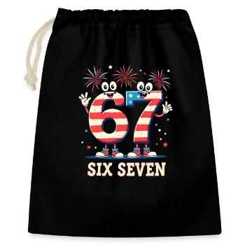 US Flag 67 Memes Six Seven - Gift Bag 40 x 50 cm - black - Front