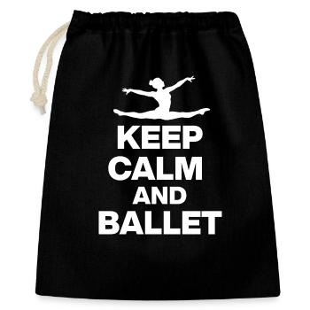 KEEP CALM AND BALLET, GRACE & POWER! BALLET FAN🩰 - Gift Bag 40 x 50 cm - black - Front