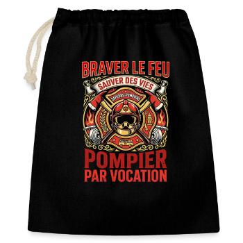 Pompier sapeur pompier feu héros vocation - Sac cadeau 40 x 50 cm - noir - Devant