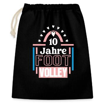 10 Jahre Footvolley Jubiläum Footvolleyspieler - Geschenkbeutel aus Baumwolle (40 x 50 cm) - Schwarz - Vorne
