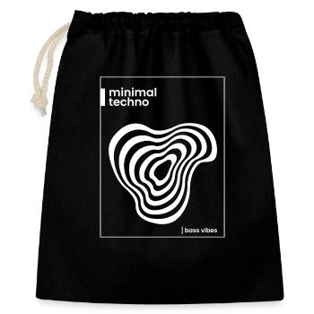 Minimal-Techno-Abstract-Vibe - Geschenkbeutel aus Baumwolle (40 x 50 cm) - Schwarz - Vorne