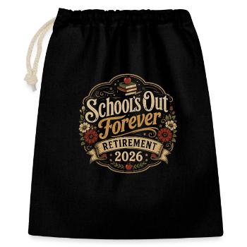 Lehrer-Retreat 2026 | Schul-Finie-Humor - Geschenkbeutel aus Baumwolle (40 x 50 cm) - Schwarz - Vorne