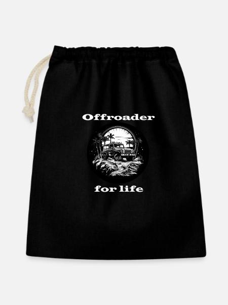 Offroader pour la vie blanc - Sac cadeau 40 x 50 cm - noir