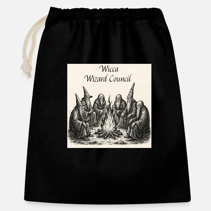 Wicca Wizard Rat - Geschenkbeutel aus Baumwolle (40 x 50 cm) - Schwarz