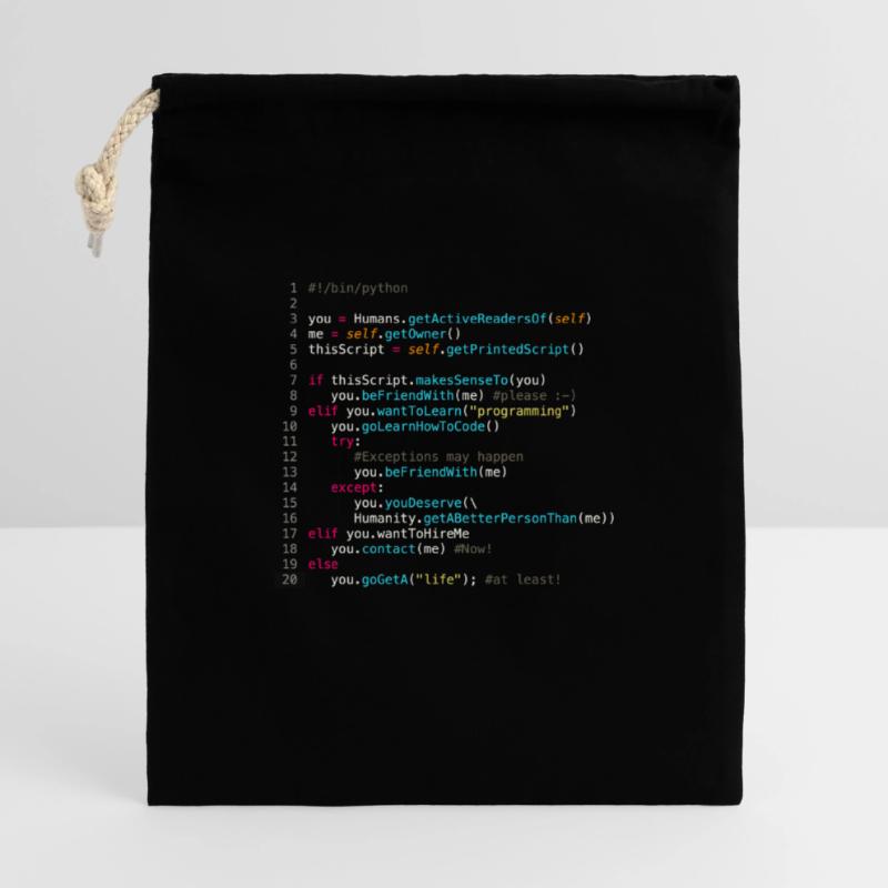 Être amis avec les programmeurs (en Python) Sac cadeau 40 x 50 cm