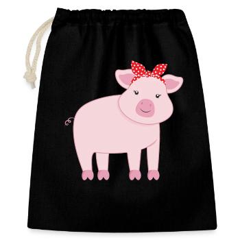 Porc porcin - Sac cadeau 40 x 50 cm - noir - Devant