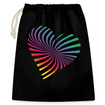 Colorful vibrating heart shape for festival feeling - Gift Bag 40 x 50 cm - black - Front