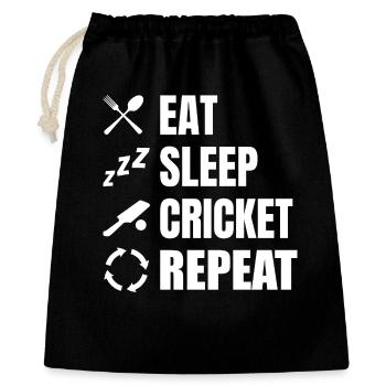 Routine quotidienne des joueurs de cricket - Sac cadeau 40 x 50 cm - noir - Devant