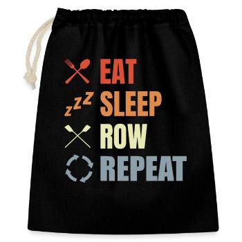 Manger, dormir, ramer, répéter - Sac cadeau 40 x 50 cm - noir - Devant