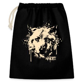 Wolf Dog Graffit Portrait Logo Icon icon - Gift Bag 40 x 50 cm - black - Front