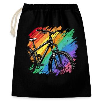 Lebendiger Fahrrad-Kunstdruck - Geschenkbeutel aus Baumwolle (40 x 50 cm) - Schwarz - Vorne