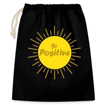 Sei positiv Sonne und gute Welle Positivität Geschenk - Geschenkbeutel aus Baumwolle (40 x 50 cm) - Schwarz - Vorne