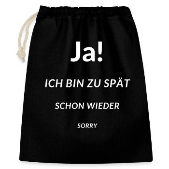 Too late, delay always late - Gift Bag 40 x 50 cm - black - Front