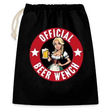 Offizielle Bierfrau - Geschenkbeutel aus Baumwolle (40 x 50 cm) - Schwarz - Vorne