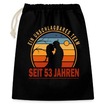 53 Jahre Beziehung Jahrestag Hochzeitstag - Geschenkbeutel aus Baumwolle (40 x 50 cm) - Schwarz - Vorne