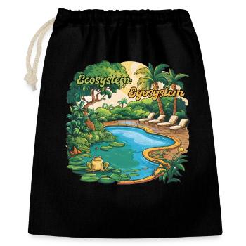 Ecosystem vs Egosystem Design Humour Environnement - Sac cadeau 40 x 50 cm - noir - Devant