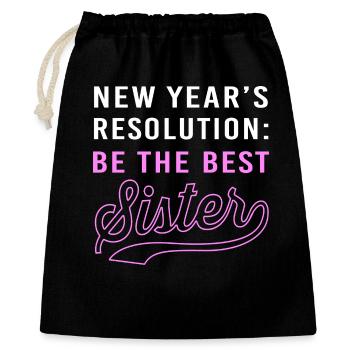 Gender Reveal Silvester Neujahr Neues Jahr - Geschenkbeutel aus Baumwolle (40 x 50 cm) - Schwarz - Vorne