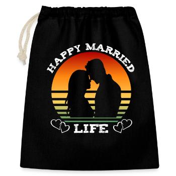 Une vie conjugale heureuse - Sac cadeau 40 x 50 cm - noir - Devant