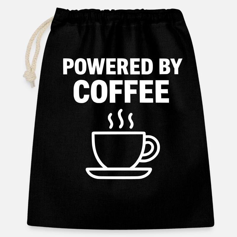 Propulsé par le café | Café - Sac cadeau 40 x 50 cm - noir