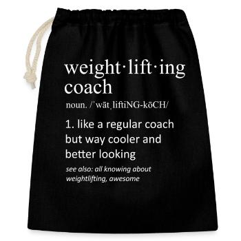 Checkliste für Gewichtheberroutine Perfekte Tages-Gym-Checkliste - Geschenkbeutel aus Baumwolle (40 x 50 cm) - Schwarz - Vorne