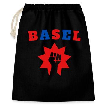 Basel - Geschenkbeutel aus Baumwolle (40 x 50 cm) - Schwarz - Vorne