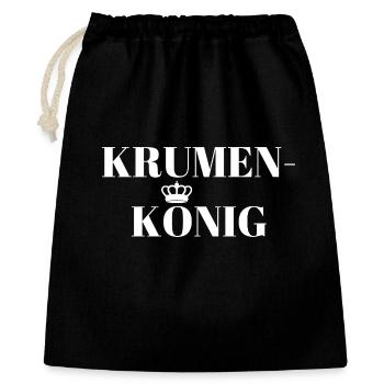 Krumen König - Geschenkbeutel aus Baumwolle (40 x 50 cm) - Schwarz - Vorne