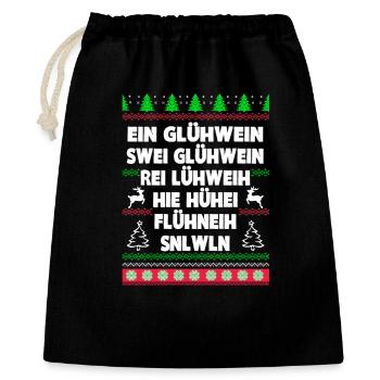EIN GLÜHWEIN - Geschenkbeutel aus Baumwolle (40 x 50 cm) - Schwarz - Vorne