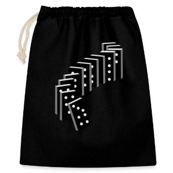 un jeu basé sur tuiles avec des dominos - Sac cadeau 40 x 50 cm - noir - Devant