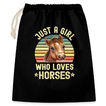 Chevaux à cheval - Sac cadeau 40 x 50 cm - noir - Devant