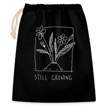 Growing / Wachsen Invert - Geschenkbeutel aus Baumwolle (40 x 50 cm) - Schwarz - Vorne