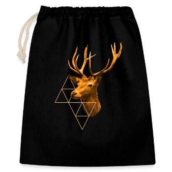 golden stag - Gift Bag 40 x 50 cm - black - Front
