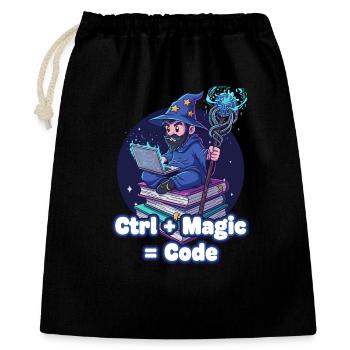 Ctrl Magic Code Zauberer - Geschenkbeutel aus Baumwolle (40 x 50 cm) - Schwarz - Vorne