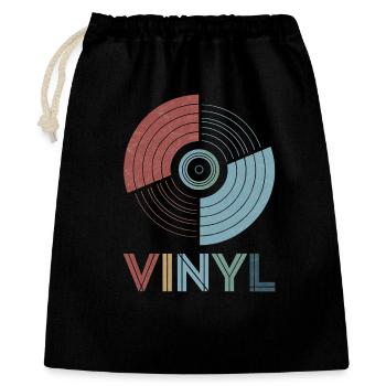 Vinyl rétro - Sac cadeau 40 x 50 cm - noir - Devant