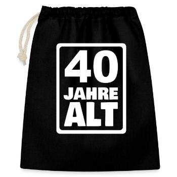 40 - Geschenkbeutel aus Baumwolle (40 x 50 cm) - Schwarz - Vorne