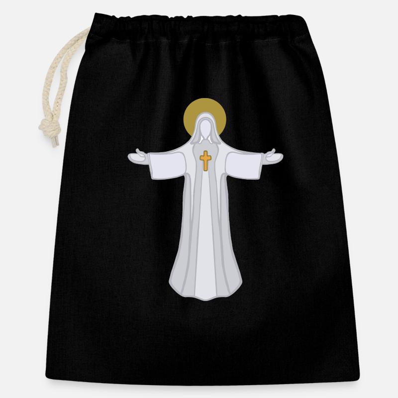 Saint Auréole Jésus à bras ouverts - Sac cadeau 40 x 50 cm - noir