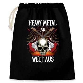 Heavy Metal sur - Welt aus - Sac cadeau 40 x 50 cm - noir - Devant