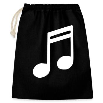 Musik Note Musiknote weiß - Geschenkbeutel aus Baumwolle (40 x 50 cm) - Schwarz - Vorne