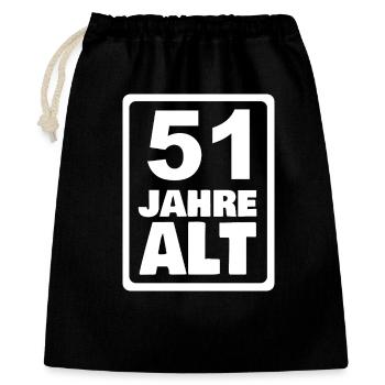 Alter 51 - Geschenkbeutel aus Baumwolle (40 x 50 cm) - Schwarz - Vorne